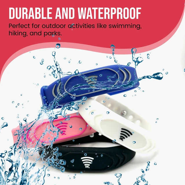 Alt view image 6 of 7 - Adjustable Kids ID Bracelet, NFC Safety Band, Waterproof, No Subscription | Waterproof silicone; not GPS; nonverbal kids medical info; tap-to-scan emergency contact; adjustable band