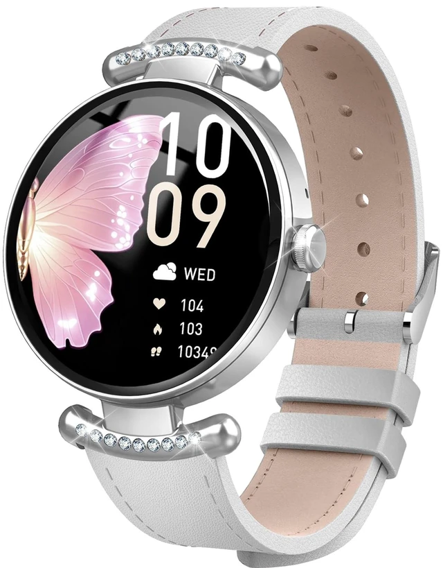 Main image of Smart Watches for Women Android iOS, 1.2'' Fitness Trackers with Bluetooth Call (Answer/Make), Smartwatch with Heart Rate,Sleep Monitor, IP68 Waterproof,100+ Sports Mode,White and Silver