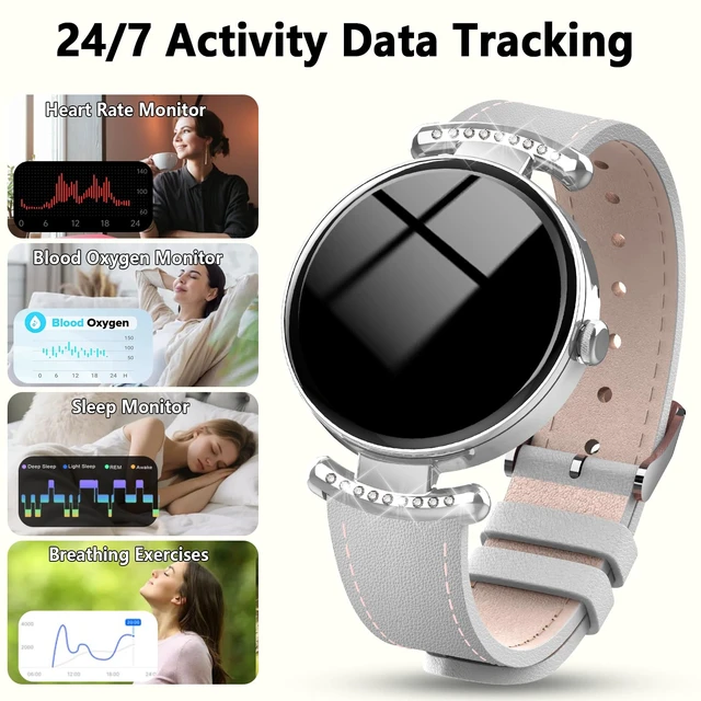 Alt view image 3 of 7 - Smart Watches for Women Android iOS, 1.2'' Fitness Trackers with Bluetooth Call (Answer/Make), Smartwatch with Heart Rate,Sleep Monitor, IP68 Waterproof,100+ Sports Mode,White and Silver