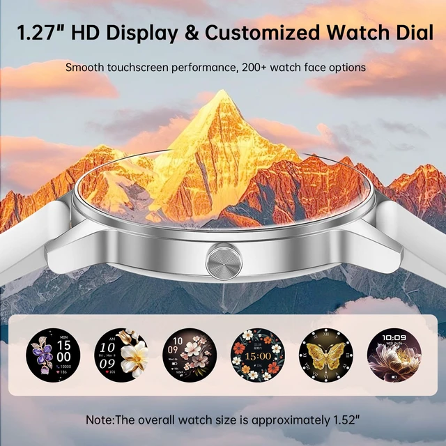 Alt view image 6 of 7 - Smart Watch for Women(Answer/Make Calls), 1.27" HD Screen Fitness Tracker with Heart Rate/Sleep Monitor, 130+ Sport Modes IP68 Waterproof Activity Tracking, Smartwatch for Android iPhone