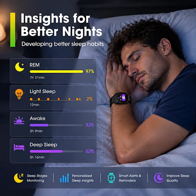 Alt view image 5 of 7 - Smart Watch for Men/Women, Fitness Tracker with 120+ Sport Modes | 10 Day+Battery Life/IP68 Waterproof/3 Bands/Bluetooth Make/Answer Call/SpO2 Sleep Heart Rate Monitor/ Android iOS