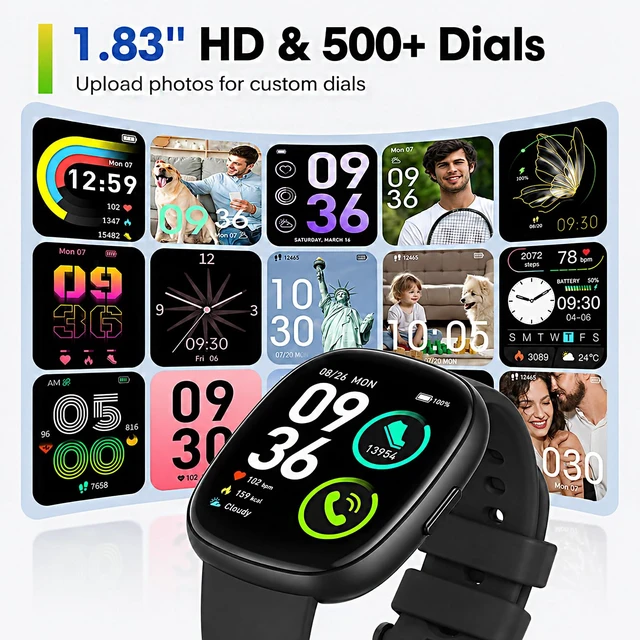 Alt view image 7 of 7 - Smart Watch for Men/Women, Fitness Tracker with 120+ Sport Modes | 10 Day+Battery Life/IP68 Waterproof/3 Bands/Bluetooth Make/Answer Call/SpO2 Sleep Heart Rate Monitor/ Android iOS