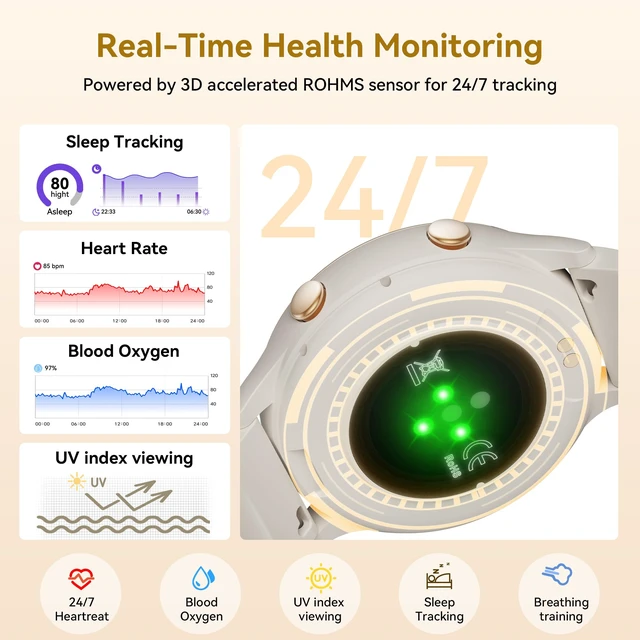 Alt view image 6 of 7 - Smart Watches for Women, Fitness Tracker with Heart Rate & SpO2 Monitor, IP67 Waterproof Activity Tracker for Men & Women, Smart Watch Works with Android and iPhone