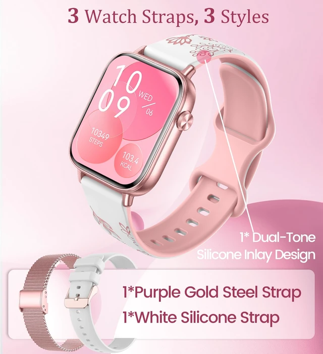 Alt view image 2 of 7 - 1.83'' Smart Watch for Women with Bluetooth Call (Answer/Dial), Activity Fitness Tracker with 100+ Sport Modes Heart Rate/Sleep Monitor Pedometer, Women Smartwatches Compatible Android Phone iPhone