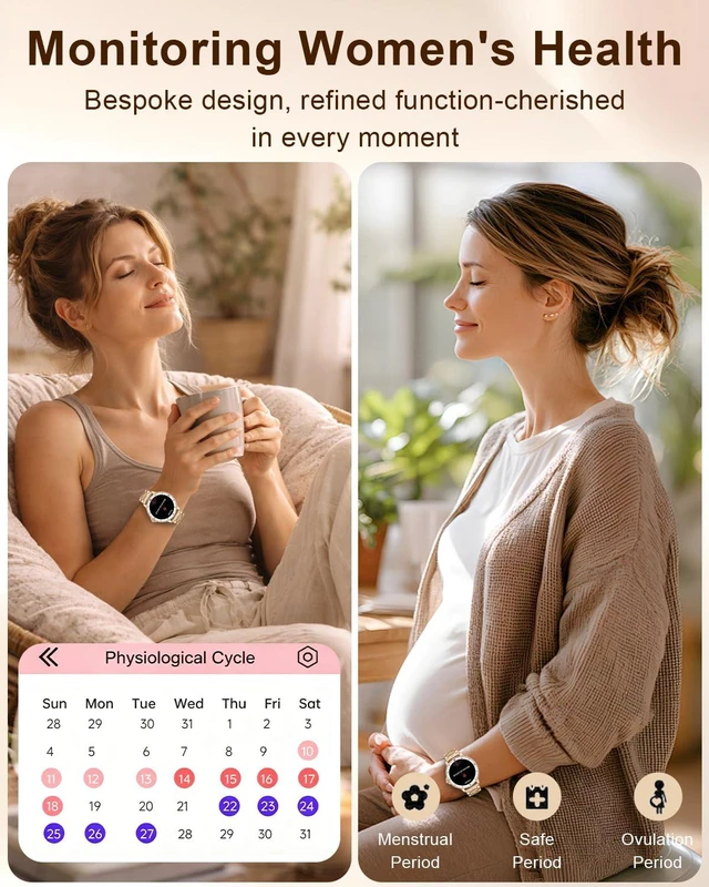 Alt view image 6 of 7 - Smart Watches for Women(Answer/Make Call) with Diamond, 1.27" HD Bluetooth Smartwatch for Android iOS Phones, IP68 Fitness Tracker with Heart Rate SpO2 Sleep Monitor, 120+ Sport, Rosegold