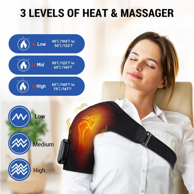 Alt view image 3 of 6 - Shoulder Heating Pad with Massage, FSA Eligible Items List, Heated Shoulder Wrap for Pain Cordless, HSA Approved Products Only