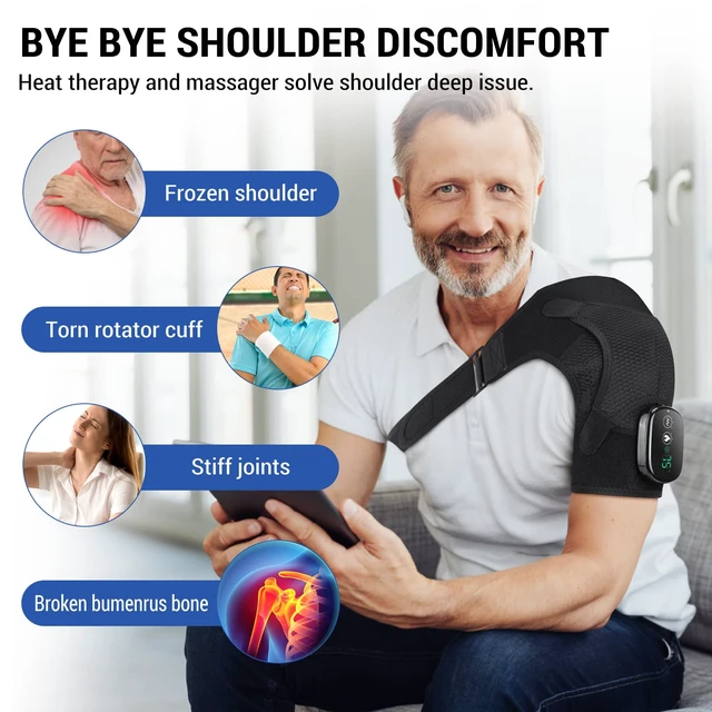 Alt view image 2 of 6 - Shoulder Heating Pad with Massage, FSA Eligible Items List, Heated Shoulder Wrap for Pain Cordless, HSA Approved Products Only