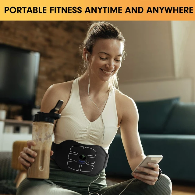Alt view image 2 of 5 - ABS Stimulator,Ab Machine,Abdominal Toning Belt Workout Portable Ab Stimulator Home Office Fitness Workout Equipment for Abdomen Black