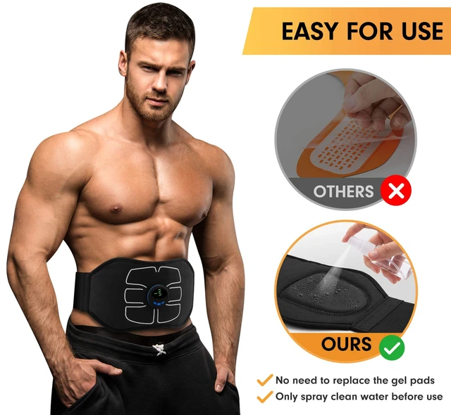 Alt view image 3 of 5 - ABS Stimulator,Ab Machine,Abdominal Toning Belt Workout Portable Ab Stimulator Home Office Fitness Workout Equipment for Abdomen Black