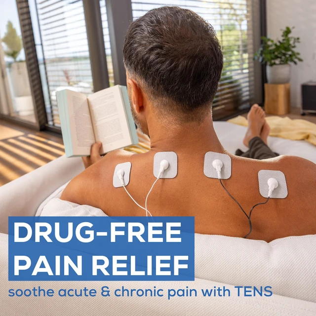 Alt view image 2 of 7 - EM49 Digital TENS & EMS Device for Pain Relief and Muscle Stimulation, 15 TENS Programs, 35 EMS Programs, 2 Adjustable Channels with 4 Self-Adhesive Electrodes