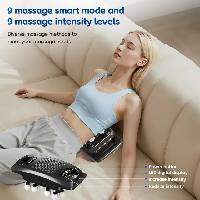 Alt view image 5 of 7 - 20-Head Massage Gun Set, Deep Tissue Percussion Massager with 9 Modes and 9 Intensities, Handheld Muscle Massager for Back, Shoulders, Legs, Foot & Body Pain Relief, Fathers Day Dad Gifts