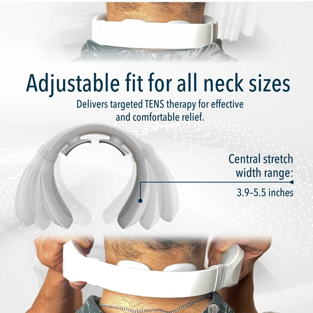 Alt view image 6 of 7 - Neck TENS Machine with Heat, Electric Pulse Neck Massager for Pain Relief | 15 Levels Deep Tissue Massage, Cordless Portable and Soothing, FSA-HSA Eligible, Ideal Gift for Office Home Travel