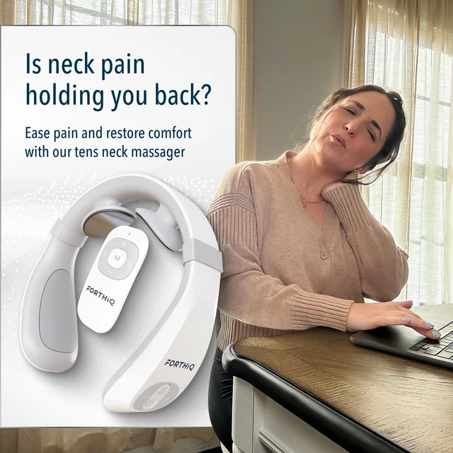 Alt view image 2 of 7 - Neck TENS Machine with Heat, Electric Pulse Neck Massager for Pain Relief | 15 Levels Deep Tissue Massage, Cordless Portable and Soothing, FSA-HSA Eligible, Ideal Gift for Office Home Travel