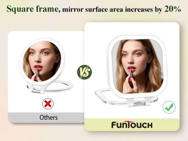 Alt view image 7 of 7 - Rechargeable 7" Travel Makeup Mirror 30X Magnification,White | Double Sided Magnifying Mirror with Tweezers/Hook/Bag, 3 Color Lights & Adjustable Brightness, 300°Rotation , Gift for Women