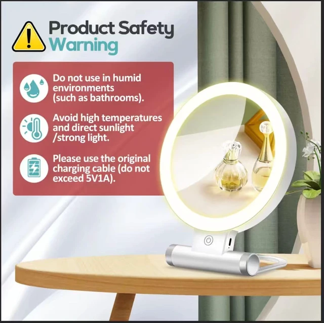 Alt view image 7 of 7 - Magnifying Mirror with Light 30X, Double-Sided 1X/ 30X Magnifying Makeup Mirror with Tweezer, 2000mAh 3 Colour Modes with Adjustable Brightness,Foldable Travel Mirror(9" L x 7" W)