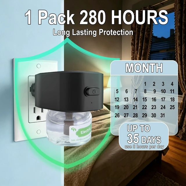 Alt view image 6 of 7 - Indoor Mosquito Repellent Device, Electric Mosquito Repellent Indoor Use | Plug in Mosquito Repeller for Home Bedroom Living Room Office Kitchen Hotel