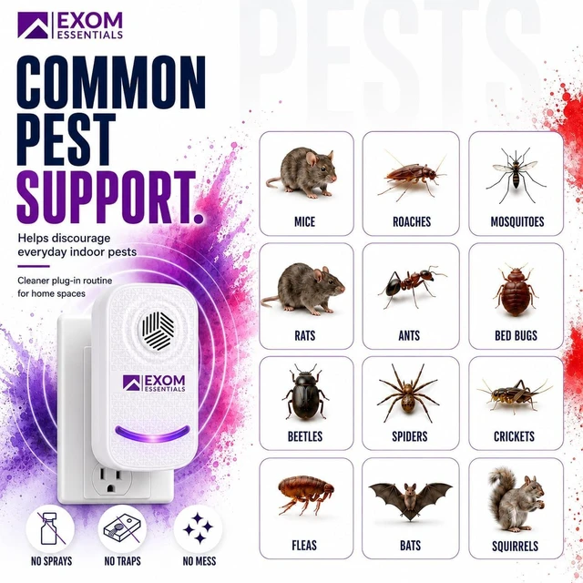 Alt view image 3 of 7 - 2026 Upgraded Ultrasonic Pest Control Repeller - Indoor Plug-in ( 6 PACK ) | Mouse,Rodent,Mice,Squirrel,Bats,Insects,Bed Bugs,Ants,Fleas,Spiders,Roaches