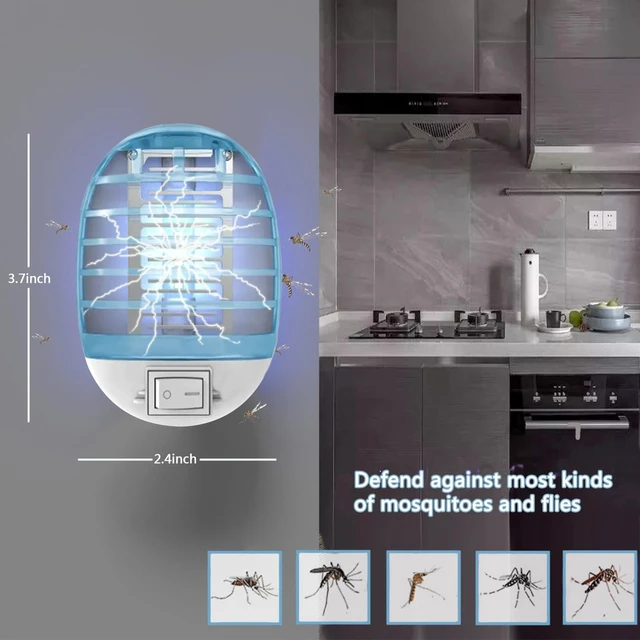 Alt view image 2 of 7 - Bug Zapper Indoor,Fly Traps,Flying Insects,Electronic Insect Killer Fly Insect Trap Plug-in Mosquitoes Killer Mosquito Zapper with Blue Lights for Living Room (2packs)