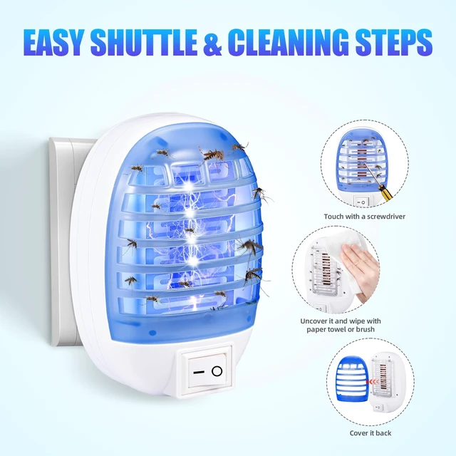 Alt view image 2 of 7 - Bug Zapper Indoor Plug in Mosquito Zapper Powerful Electric Flying Insect Trap with Purple Light for Mosquitoes, Gnats, Flies- Safe Around Kids/Pets,Low Energy,Easy Clean,Compact Design,4 Pack