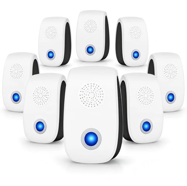 Main image of 8 Pack Pest Repellent Ultrasonic Plug in Ultrasonic Pest Control Repeller | Electronic Mice Repellent Indoor Rodent & Insect Deterrent for Roaches,Rats,Bugs,Spiders,Mosquitoes for House,Garage,Office