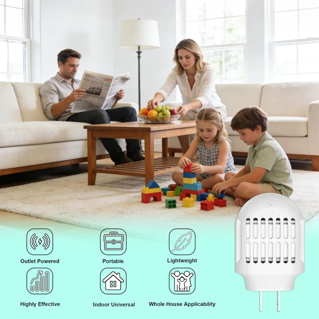 Alt view image 3 of 7 - Indoor Plug in Mosquito Repellent Device, Electric Mosquito Repellent Indoor Home Use, Mosquito Repeller for Bedroom Living Room Office Hotel Travel