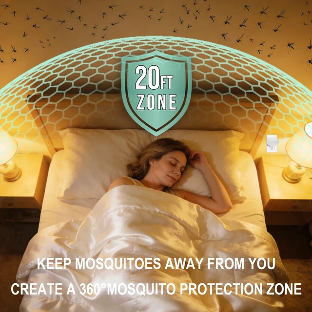 Alt view image 2 of 7 - Indoor Plug in Mosquito Repellent Device, Electric Mosquito Repellent Indoor Home Use, Mosquito Repeller for Bedroom Living Room Office Hotel Travel