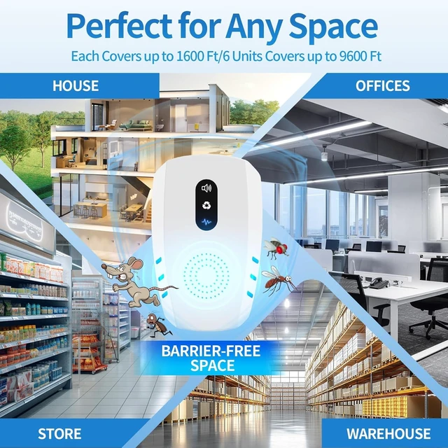Alt view image 3 of 7 - 2026 Upgraded Ultrasonic Pest Repellent Indoor Repeller, Mouse Traps, Repellent Roach, Mouse, Bugs, Mosquito, Mice, Spider, Ant, Rodent Repellent Ultrasonic Plug in, 3 Mode Switching5 Pack