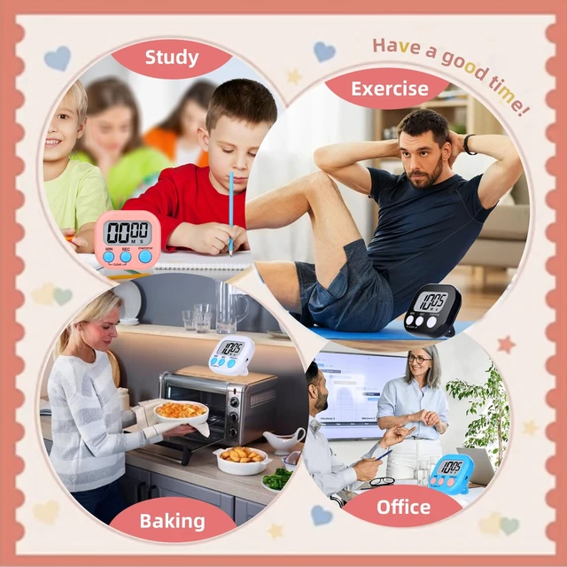 Alt view image 4 of 7 - 16 Packs Digital Timer Multi-Function Electronic Timers for Classroom Small Magnetic Countdown Stopwatch Mini Loud Alarm Stop Clock for Kitchen Cooking Games Meeting Study Work Baking Sports Office