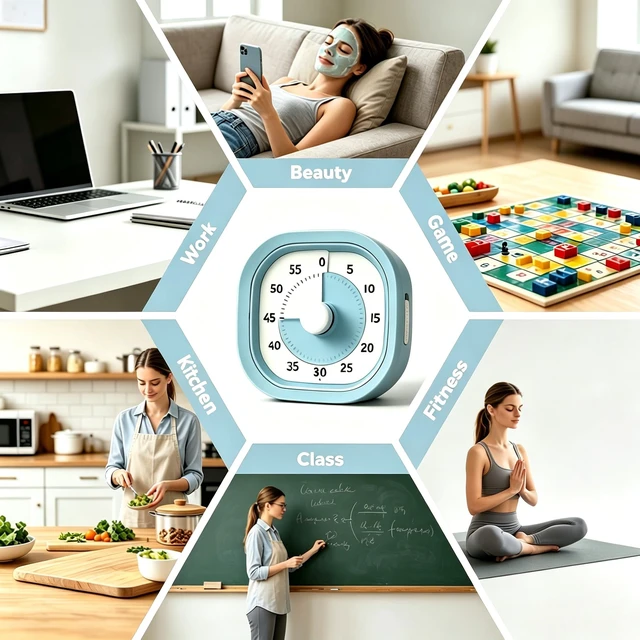 Alt view image 7 of 7 - 60 Minute Visual Timer,Silent Time Management Tool (Blue) | kitchen timer,Timers for classroom, kitchen,home and office, No ticking sounds,60 Minute Countdown Timer