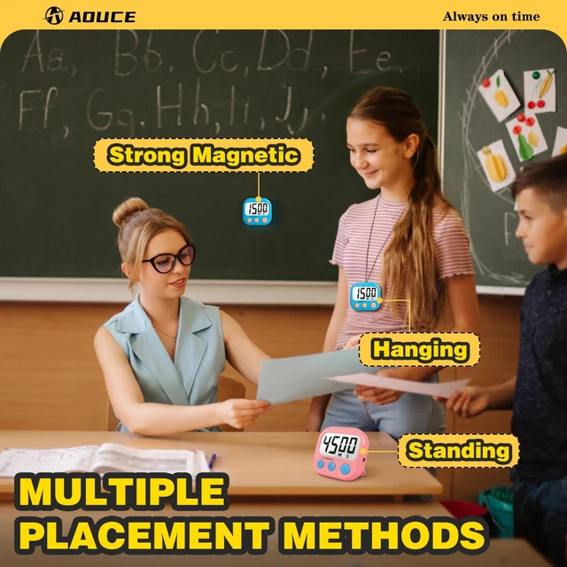 Alt view image 3 of 7 - 2 Pack Classroom Timers for Teachers Kids Large Magnetic Digital Timer Blue Pink