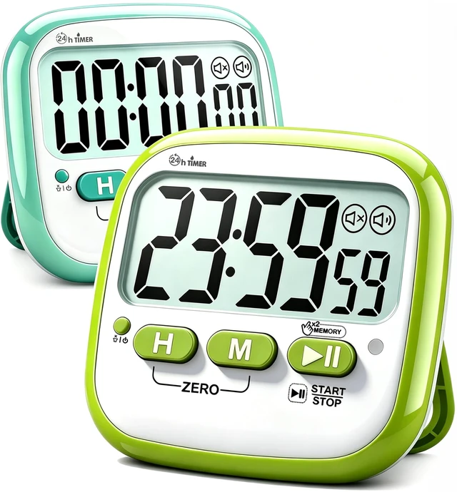 Main image of 2 Pack Classroom Timers for Kids Teachers, Magnetic Countdown Digital Kitchen Timer for Cooking, Study, Exercise, Games, Time Mangement - Loud/Silent Mode - Battery Included