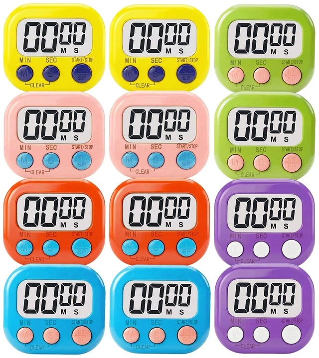 Main image of Digital Timer for Classroom Teachers Students, Magnetic Countdown Timer | Easy Timers for Kids Homework Study Kitchen Cooking Gym Game, 12 Pcs