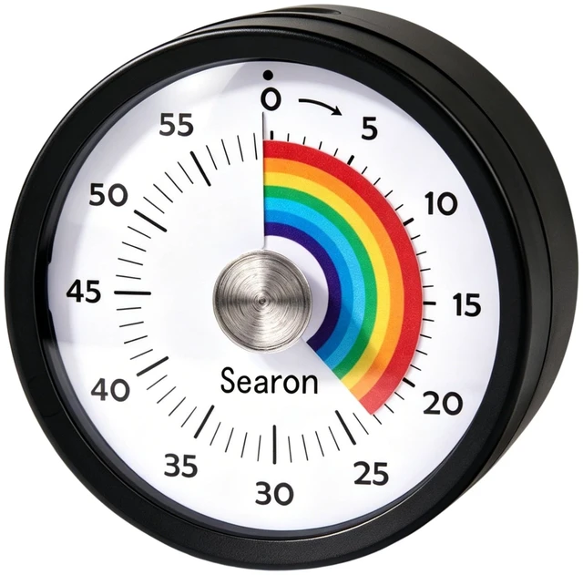 Main image of Magnetic Visual Classroom Timer, 60-Min Countdown Timer for Kids, Black | 3.15" compact quiet countdown timer with sound or silent LED alert, magnet, stand or hang for teachers, kids and classrooms