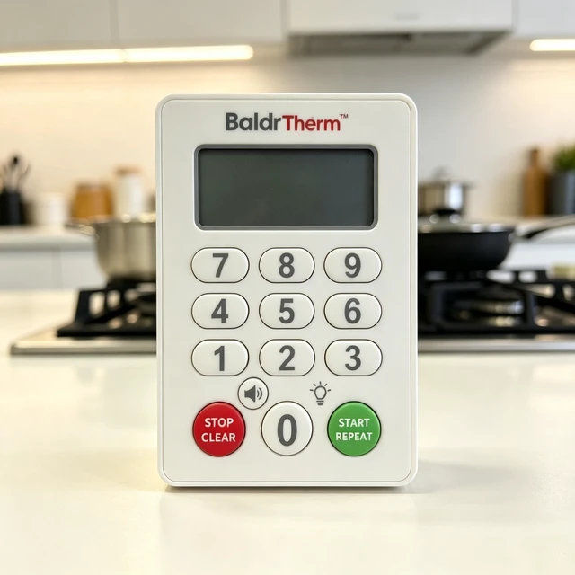 Main image of Digital Kitchen Timer, Waterproof Magnetic Countdown Timer with Alarm | Easy Keypad Control for Cooking, Baking, Study, IP67 Waterproof for Kitchen and Shower, Strong Magnetic Back with Light