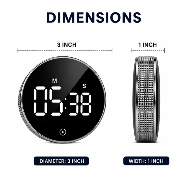 Alt view image 6 of 7 - Magnetic Digital Timers, Digital Countdown Kitchen Timer,Digital Cooking Timer for Seniors, Adult and Kids to Use,Battery Powered, Silent Movement (Silver)