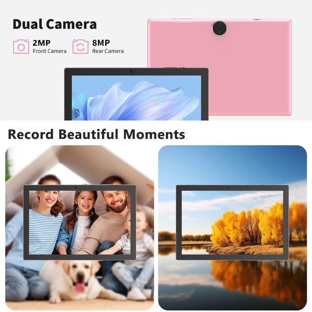Alt view image 5 of 7 - Android 15 | Tabalet with Keyboard | Tablet 10 inch | 2 in 1 Tablet | 8GB+32GB+2TB Expand | 1280 * 800 IPS Touch Screen Computer | 5G WiFi 6, L1 | Long Battery Life Tablet Pink
