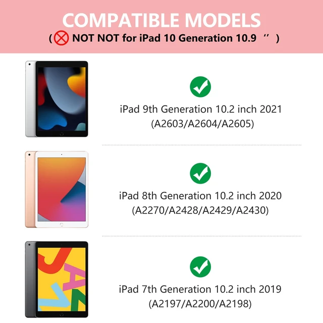 Alt view image 2 of 7 - Keyboard Case for iPad 7th/8th/9th Generation 10.2" | 360° Rotatable, Colorful Backlit, Bluetooth Keyboard, Pencil Holder, Slim Cover, Rose Gold, for 2019-2021 Models
