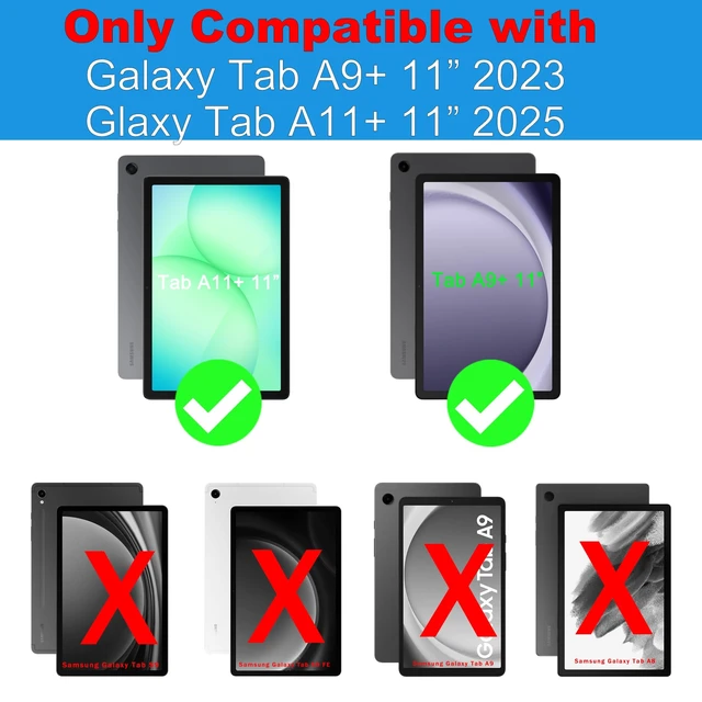 Alt view image 2 of 7 - for Galaxy Tab A9+ / A11+ 11 inch Case with Keyboard - 7 Color Backlit Detachable Tablet Keyboard Cover with Touchpad - Galaxy Tab A9 Plus 11"/ A11 Plus Samsung Keyboard Case with s Pen Holder Black