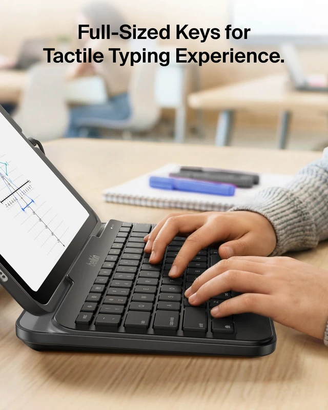 Alt view image 3 of 7 - B2B130 Wired Tablet Keyboard with Stand and Lightning Connector for iPad