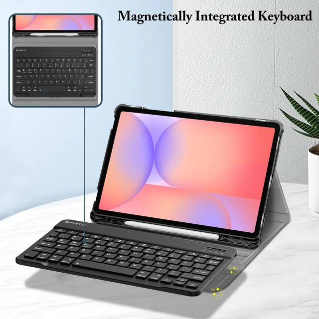 Alt view image 4 of 7 - Keyboard Case for Samsung Galaxy Tab S10 Lite/S10 FE/S9 FE 5G 10.9" | 3 Adjustable Angles, Detachable Bluetooth Keyboard, Dual Protection, S Pen Holder, Work, Study & Travel, Black