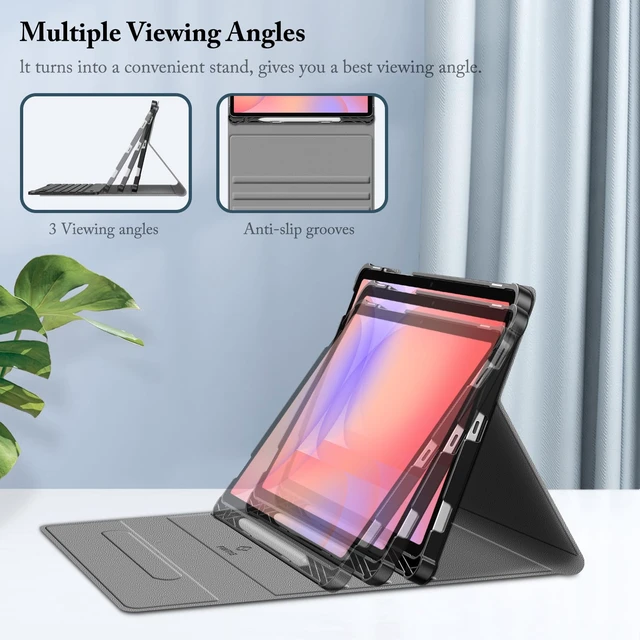 Alt view image 3 of 7 - Keyboard Case for Samsung Galaxy Tab S10 Lite/S10 FE/S9 FE 5G 10.9" | 3 Adjustable Angles, Detachable Bluetooth Keyboard, Dual Protection, S Pen Holder, Work, Study & Travel, Black