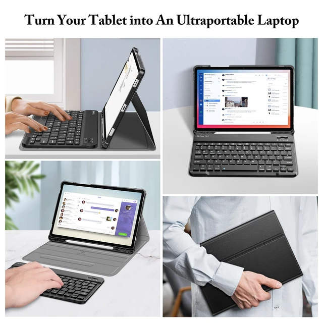 Alt view image 5 of 7 - Keyboard Case for Samsung Galaxy Tab S10 Lite/S10 FE/S9 FE 5G 10.9" | 3 Adjustable Angles, Detachable Bluetooth Keyboard, Dual Protection, S Pen Holder, Work, Study & Travel, Black