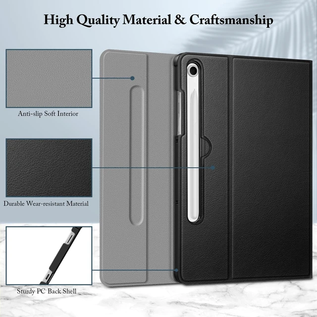 Alt view image 6 of 7 - Keyboard Case for Samsung Galaxy Tab S10 Lite/S10 FE/S9 FE 5G 10.9" | 3 Adjustable Angles, Detachable Bluetooth Keyboard, Dual Protection, S Pen Holder, Work, Study & Travel, Black