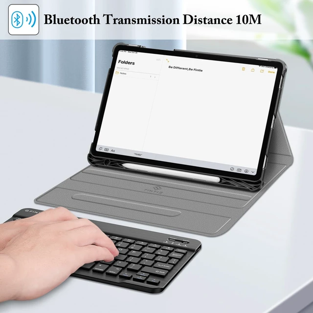 Alt view image 7 of 7 - Keyboard Case for Samsung Galaxy Tab S10 Lite/S10 FE/S9 FE 5G 10.9" | 3 Adjustable Angles, Detachable Bluetooth Keyboard, Dual Protection, S Pen Holder, Work, Study & Travel, Black