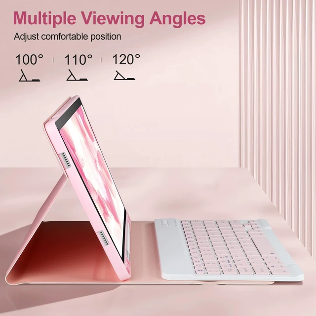 Alt view image 6 of 7 - Keyboard Case for Samsung Galaxy Tab A11+/ A9+ Plus 2025/2023 11,Pink | Case with Keyboard for Samsung Tab A11+ with S Pen Holder,Detachable Bluetooth Keyboard for Galaxy Tab A9+ Auto Wake/Sleep