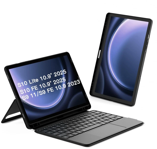 Main image of for Galaxy Tab S10 S9, Magnetic Detachable Bluetooth Keyboard | For Samsung Galaxy Tab S10 Lite/S10 FE/S9 FE 10.9"/S9 11", With Touchpad, Portrait/Landscape, Pencil Holder, Ace Touch, Black