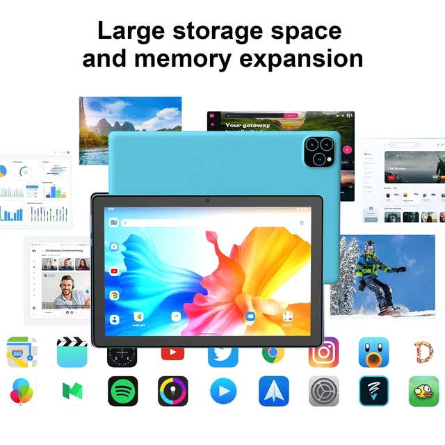 Alt view image 3 of 7 - Android 16 Tablet 10 Inch, 12(3+9) GB RAM+64GB ROM, 2 in 1 Tablets with Keyboard Case Mouse Stylus, 2.0GHz Five-core Processor, 1280 * 800 IPS HD Screen, 5G WiFi6 BT 5.3 Tableta PC