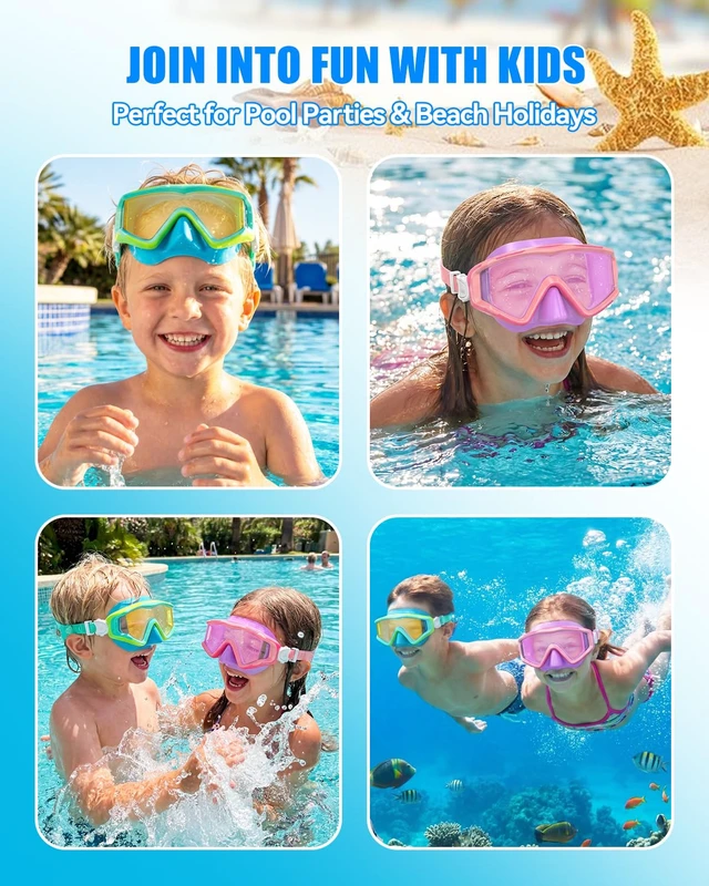 Alt view image 6 of 7 - Swim Goggles for Adult Kid 220° Wide View Goggles for Swimming | Anti Fog & UV Swimming Goggles, No Leak Pool Beach Essentials for Men Women Youth Boy Girls