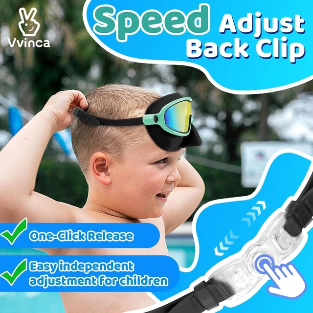 Alt view image 7 of 7 - Swim Goggles with Nose Cover, 2 Pack Wide View Diving Mask Anti-Fog UV No Leak Toddlers Swimming Goggles for Kids 3-12