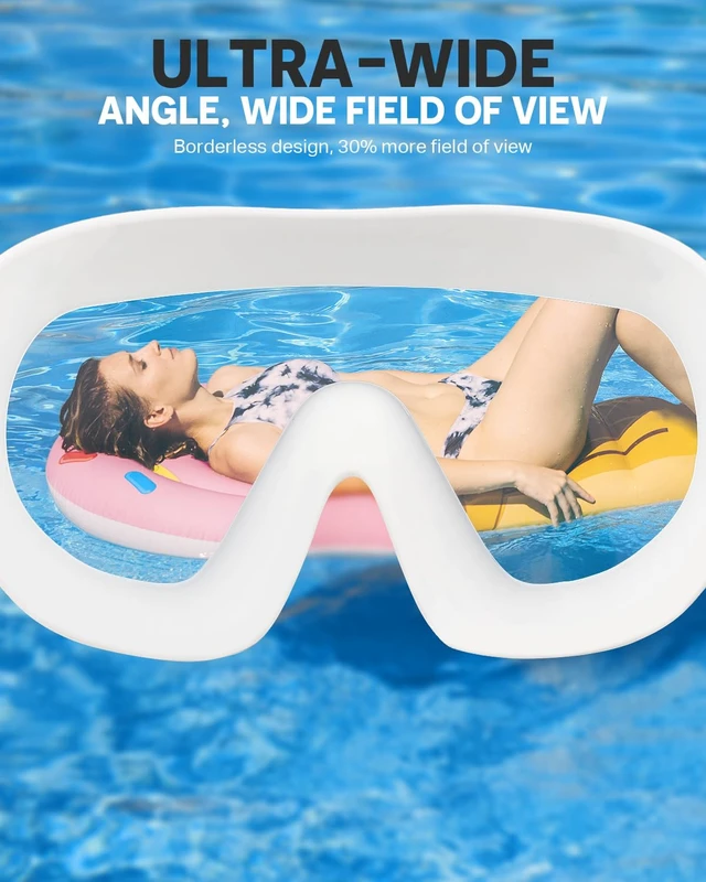 Alt view image 4 of 7 - Swim Goggles 2 Pack, Rimless Wide View Swimming Goggles for Adult, Anti-Fog Anti-UV No Leaking Pool Goggles for Men Women Youth